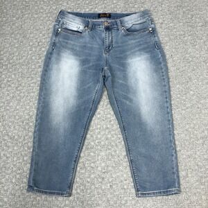 Seven7 Jeans Womens 10 Blue Light Wash Girlfriend Cropped Denim Casual Everyday